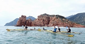 prima uscita in canoa dell'anno, Marina di Cardedu