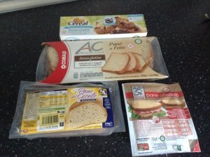 Gluten-free foods in Sardinian supermarket